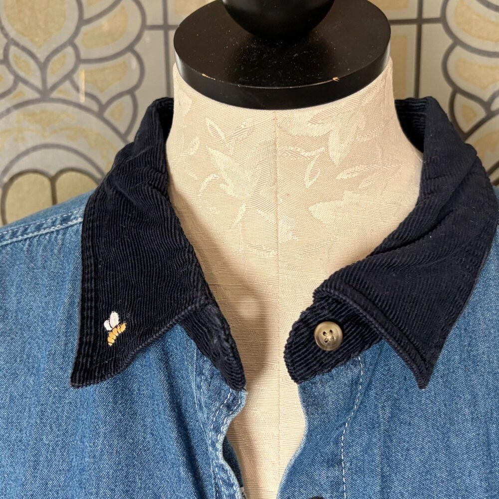 Disney Vintage Winnie the Pooh Denim and Corduroy Button Up Plus Sie 22/24 - Picture 6 of 15
